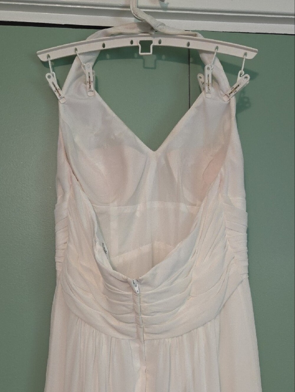 Db Studio White Sleeveless Halter Neck V-Neck Wedding Dress Maxi Size 14 - Picture 6 of 12